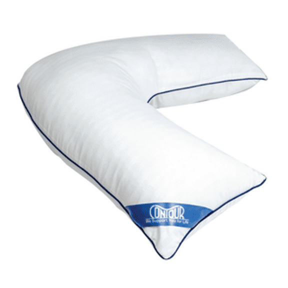 Contour L-Shaped Pillow for Side Sleepers and Back Pain Relief