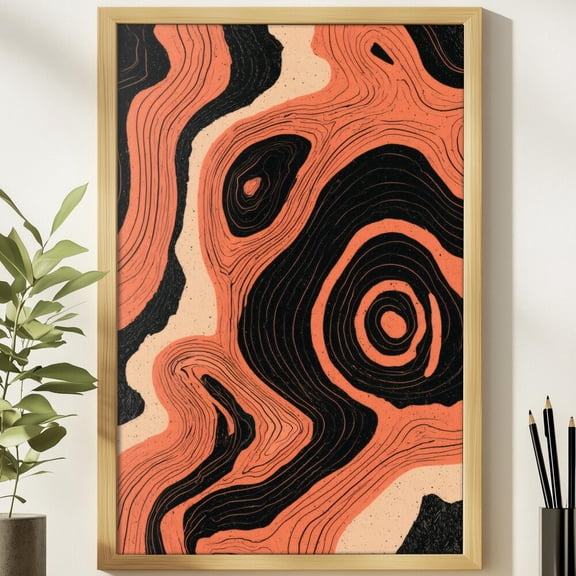 Contour Line Abstract Landscape Classic Topographic Map Poster