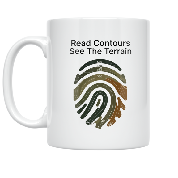Contour Map Design - Nature Enthusiast - 11 oz Ceramic Coffee Mug
