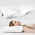 Contour Memory Foam Bed Pillow for Neck Pain Relief, Adjustable