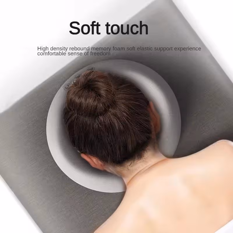 Contour Memory Foam Face-Down Neck Support Pillow Ergonomic Head Rest Cushion with Breathable Cover, Portable Massage Travel Office Pillow
