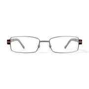 Contour Mens FM9214 Rectangular Prescription Eyeglasses with Case, Shiny Silver