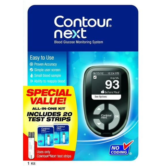 Contour Next Blood Glucose Monitoring System, 1 Kit