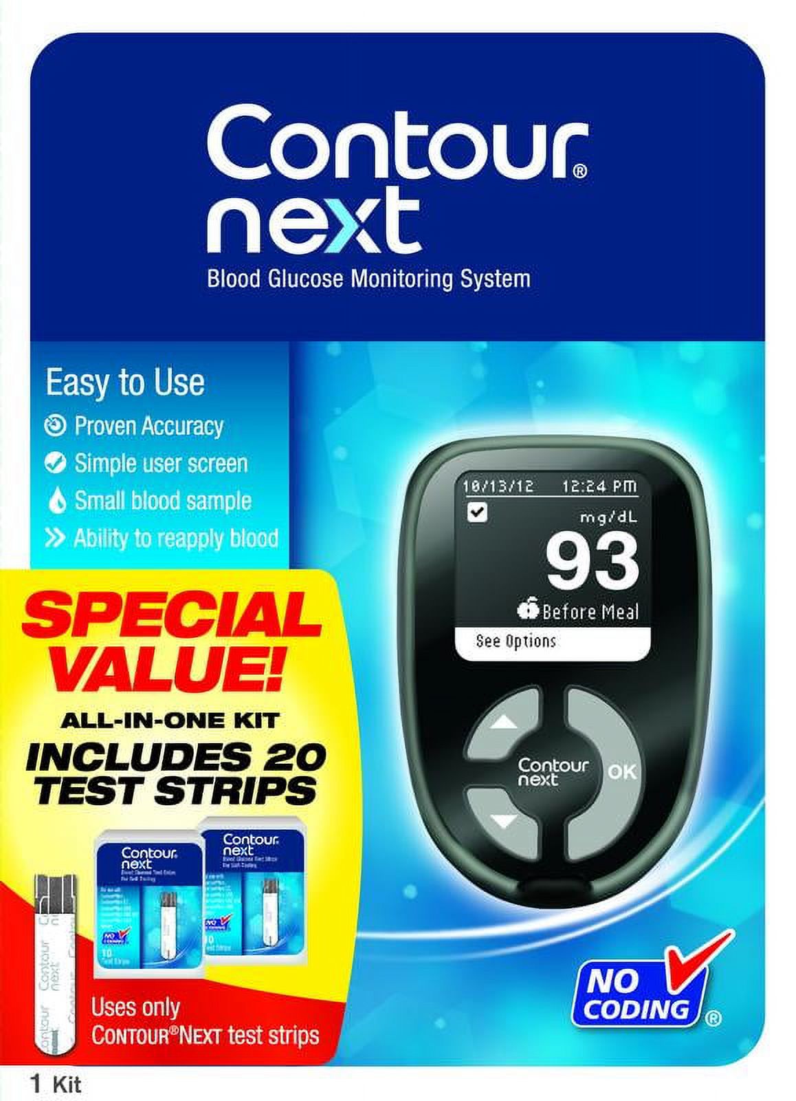 Contour Next Blood Glucose Monitoring System, 1 Kit - image 1 of 5