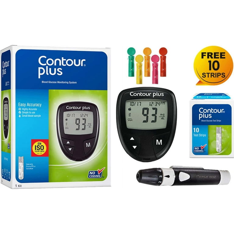 Contour Plus Blood Glucose Monitoring System with Contour Plus Strip 10S  FREE