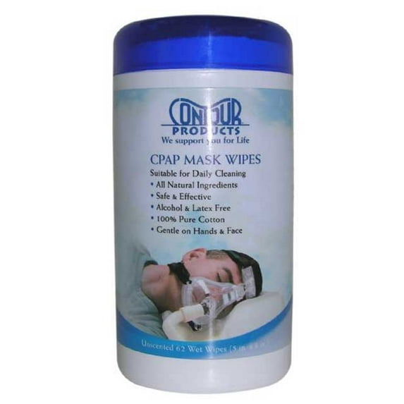 Contour Products CPAP Mask Wipes, Unscented, 62 Wipes