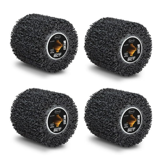 Contour SCT 40 Grit Abrasive Drum Paint Stripper | Surface Conditioning Tool 4.5" Drum | Heavy Duty Rust Remover Abrasive Wire Wheel Polisher | Paint Removal Wire Brush Buffing Wheel | 4-Pack