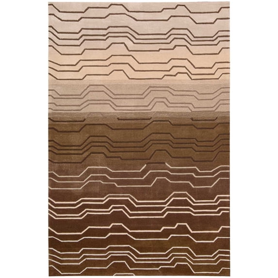 Contour Striation Contemporary Decorative Rug