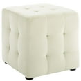 thumbnail image 1 of Modway Contour Tufted Cube Performance Velvet Ottoman in Ivory, 1 of 5