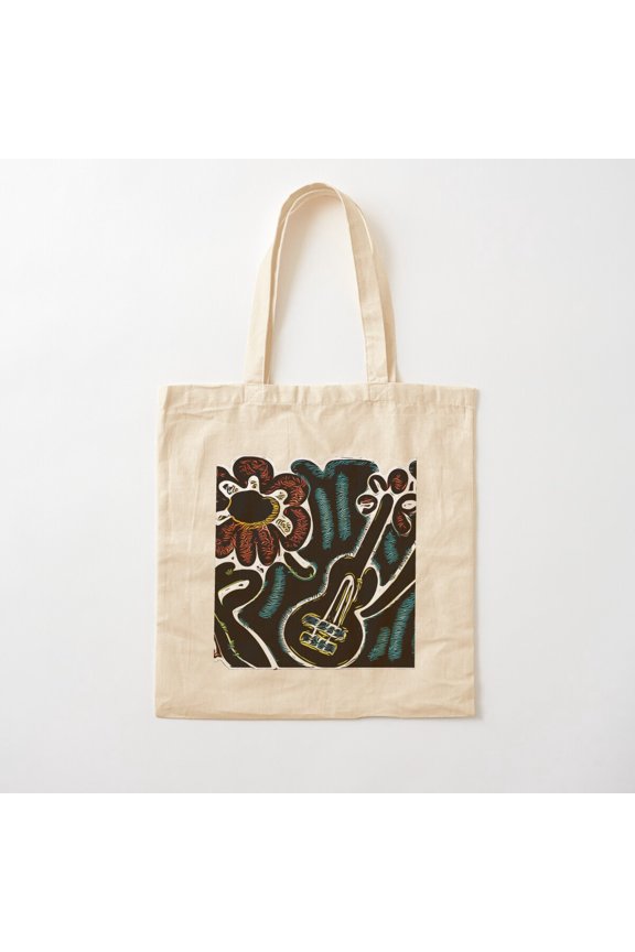 Contour Ukulele Canvas Tote Bags, Reusable Shopping Bag