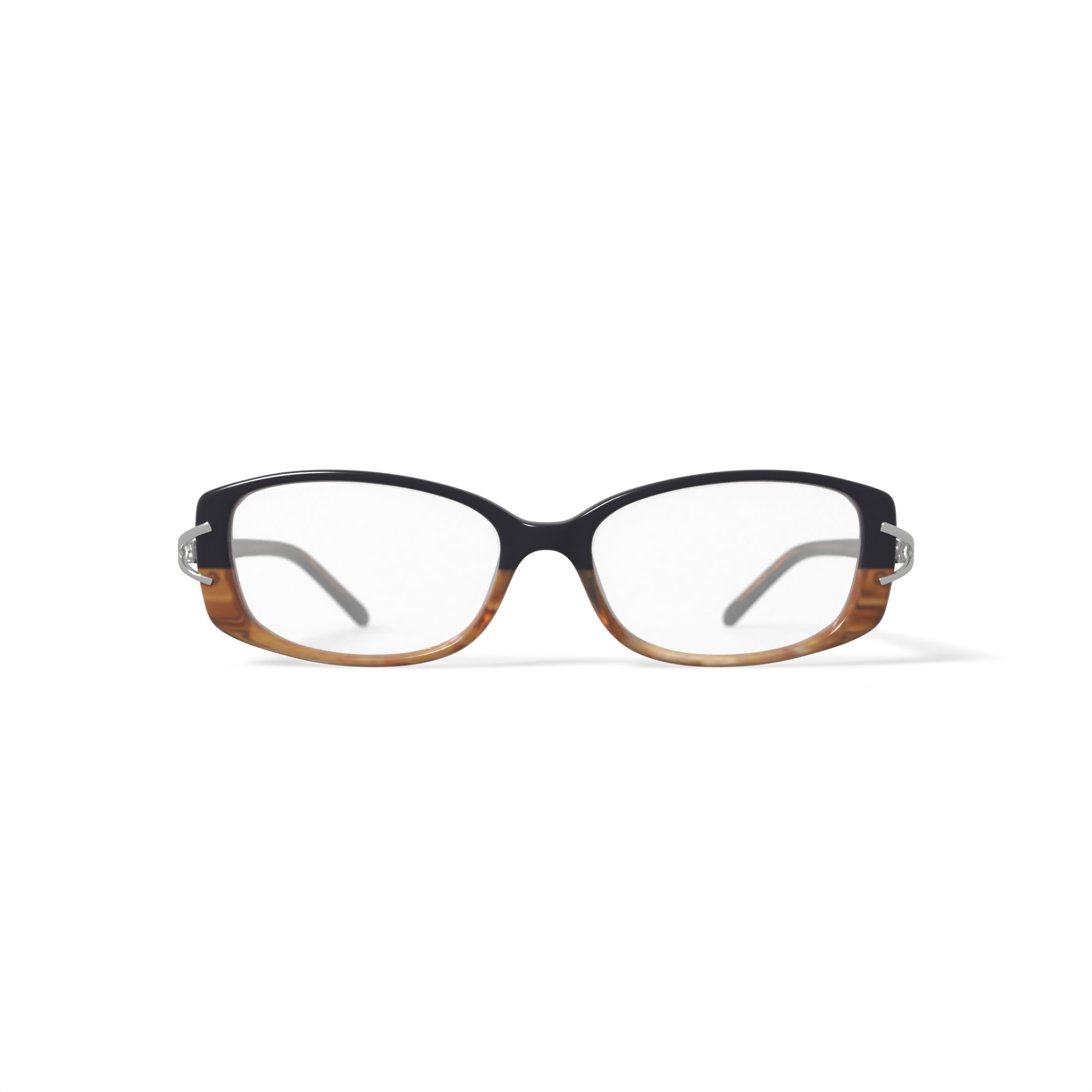 Contour Women's FM14079 Rectangular Prescription Eyeglasses with Case, Purple/Brown