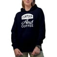 thumbnail image 1 of Contour and Coffee, Beauty Themed Merch Gift for Makeup Artist or Lovers, Cosmetologists & Beauticians, Navy Blue Hooded Sweatshirt or Hoodie, 3XL, 1 of 5