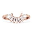 thumbnail image 1 of Contoured Band Half Sun Baguette Cubic Zirconia Rose Tone 925 Sterling Silver, Size 7, 1 of 4