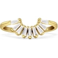 thumbnail image 1 of Contoured Band Half Sun Baguette Cubic Zirconia Yellow Tone 925 Sterling Silver, Size 8, 1 of 7
