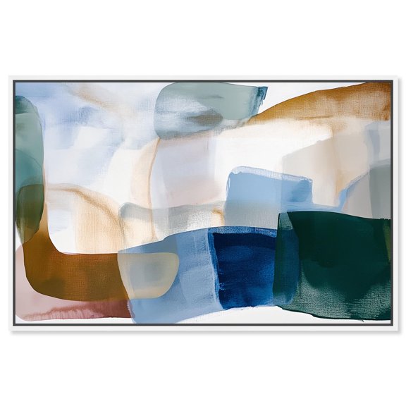 Contoured Calm I Canvas Digital Abstract by Art Remedy, White Frame, 54 x 36