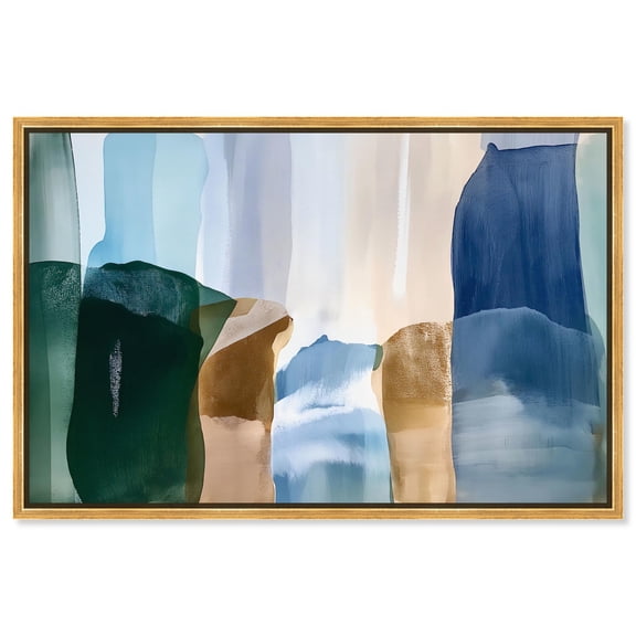 Contoured Calm II Canvas Digital Abstract by Art Remedy, Gold Frame, 45 x 30