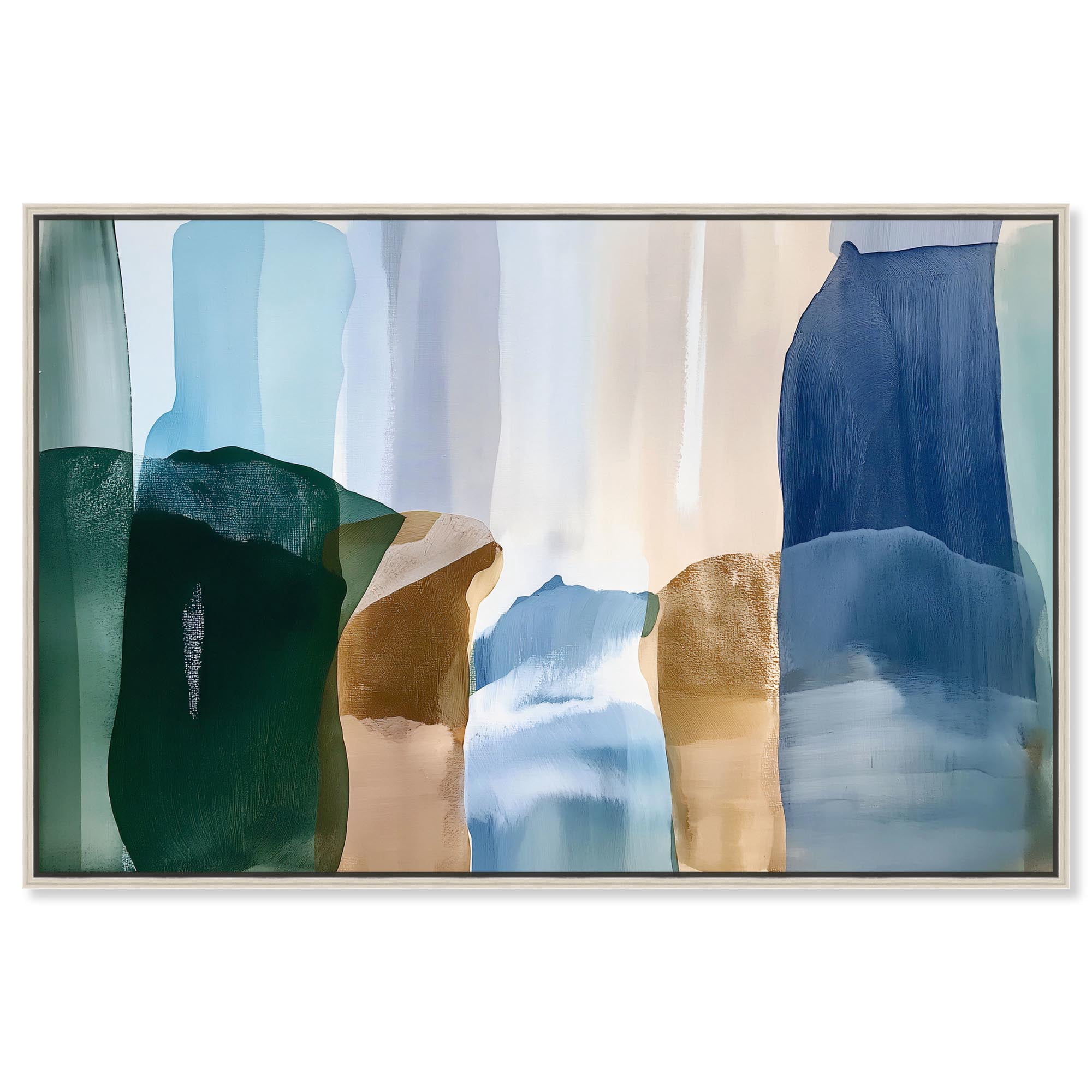 Contoured Calm II Canvas Digital Abstract by Art Remedy, Silver Frame ...