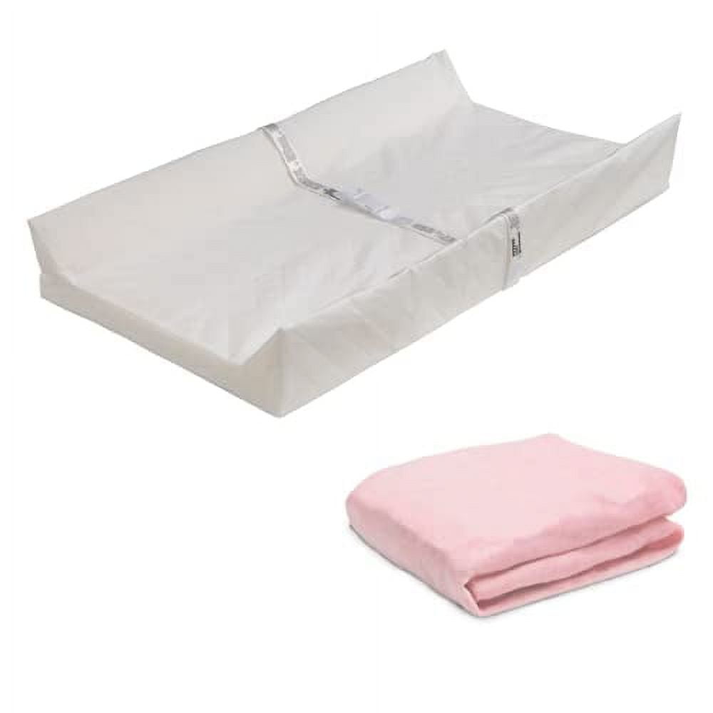 Contoured Changing Pad with Plush Cover, Pink
