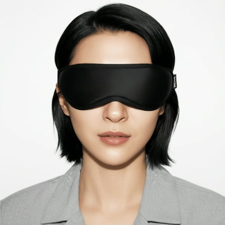 FACEMOON Lycra Cooling Eye Soft 3D Sleep Eye Mask for Insomnia, Ice Gel Mask, Black