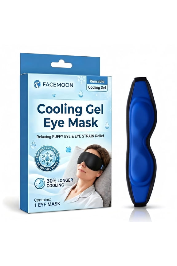 Lycra Cooling Eye Soft 3D Sleep Eye Mask for Insomnia, Ice Gel Mask, Black