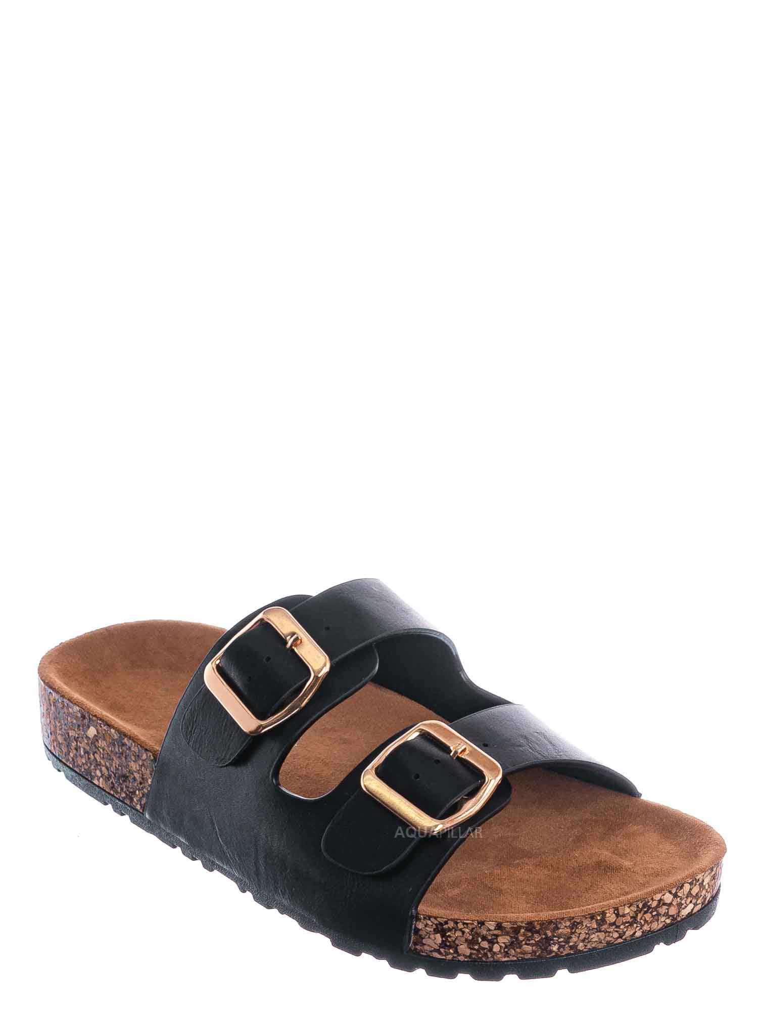 Contoured Footbed Slide Sandal Anatomical Molded Slipper Corks Shoes
