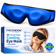Contoured Ice Eye Mask: Cooling Gel Cold Compress for Puffy Eyes, Dark Circles, Sinus Pain & Eye Strain, Reusable Relief, Fits All Head Sizes, Daily Eye Care