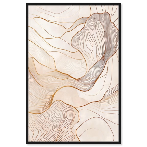 Contoured Reverie II Canvas Elegant Abstract Art by Art Remedy, Black Frame, 10 x 15