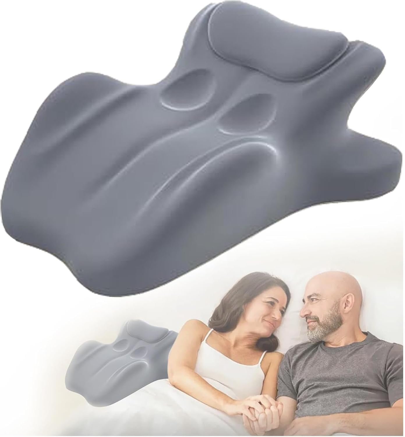 Contoured Support Pillows Ergonomic Memory Foam Wedge Pillow, 27° Angled Support for Waist and Neck, Multi-Position Support Pillow (Blue)
