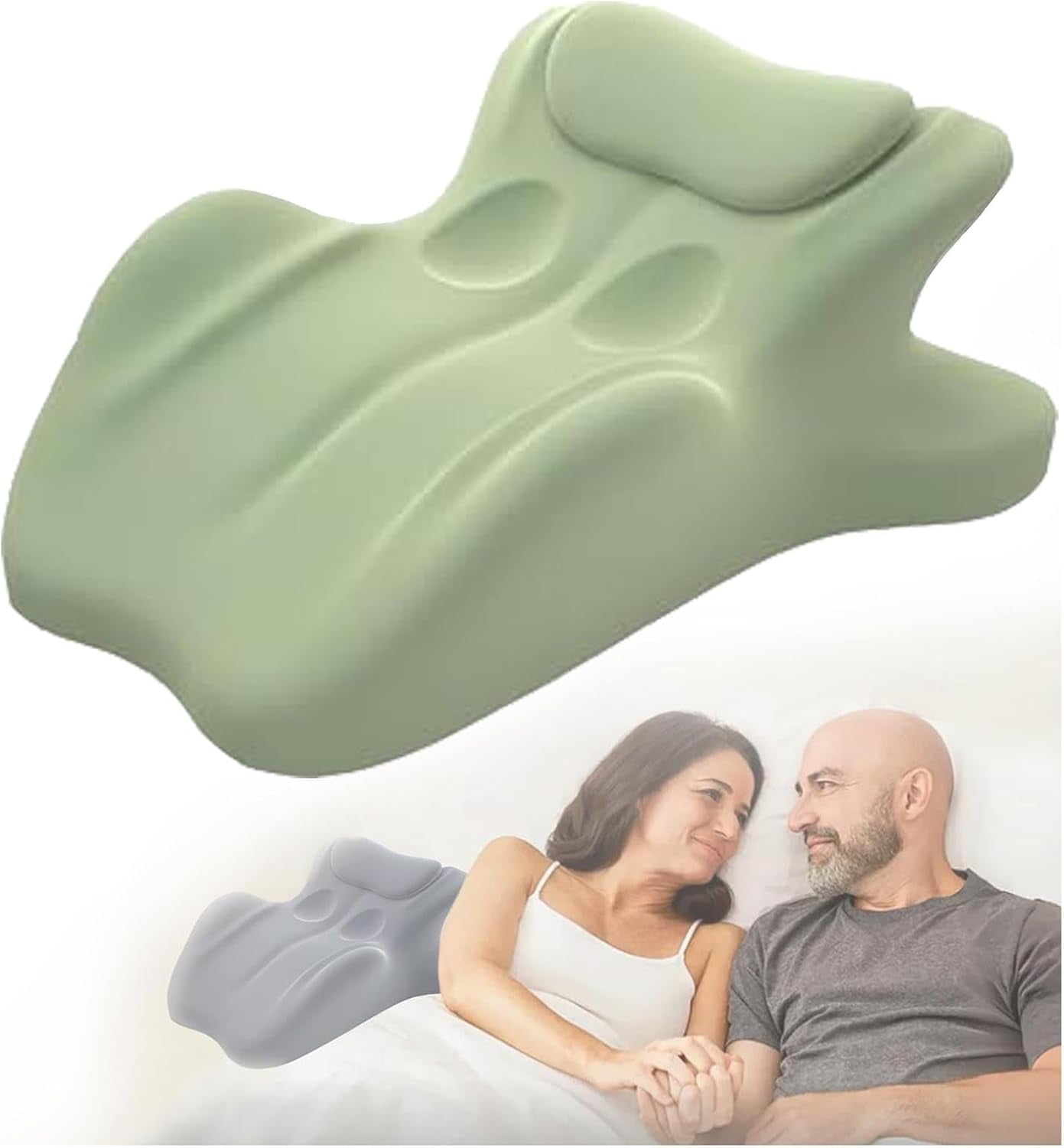 Contoured Support Pillows Ergonomic Memory Foam Wedge Pillow, 27° Angled Support for Waist and Neck, Multi-Position Support Pillow (Blue)