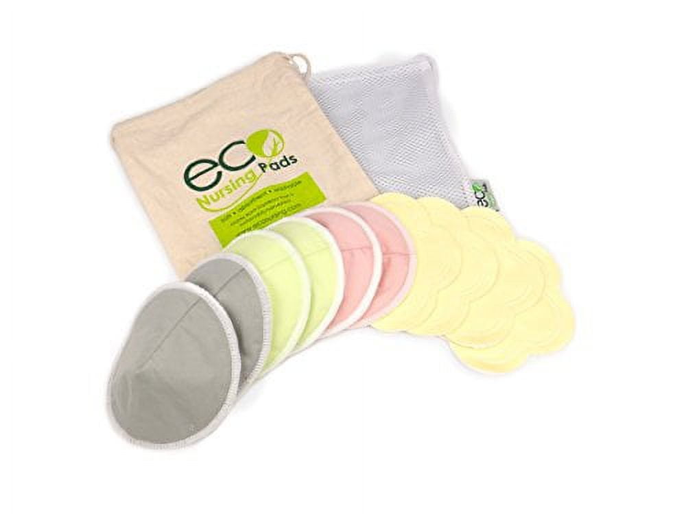  Washable Reusable Bamboo Nursing Pads, Organic Bamboo Breastfeeding  Pads, 4 Flower Pads, 10 Pack with 2 Pouches & E-Book : Baby