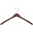 thumbnail image 1 of Contoured Wooden Coat Hanger (Brass), 1 of 1