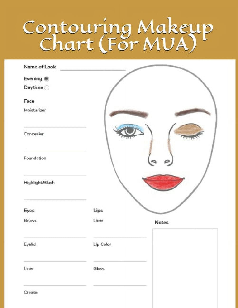 Contouring Makeup Chart: Paper Chart for Makeup Artist - Walmart.com