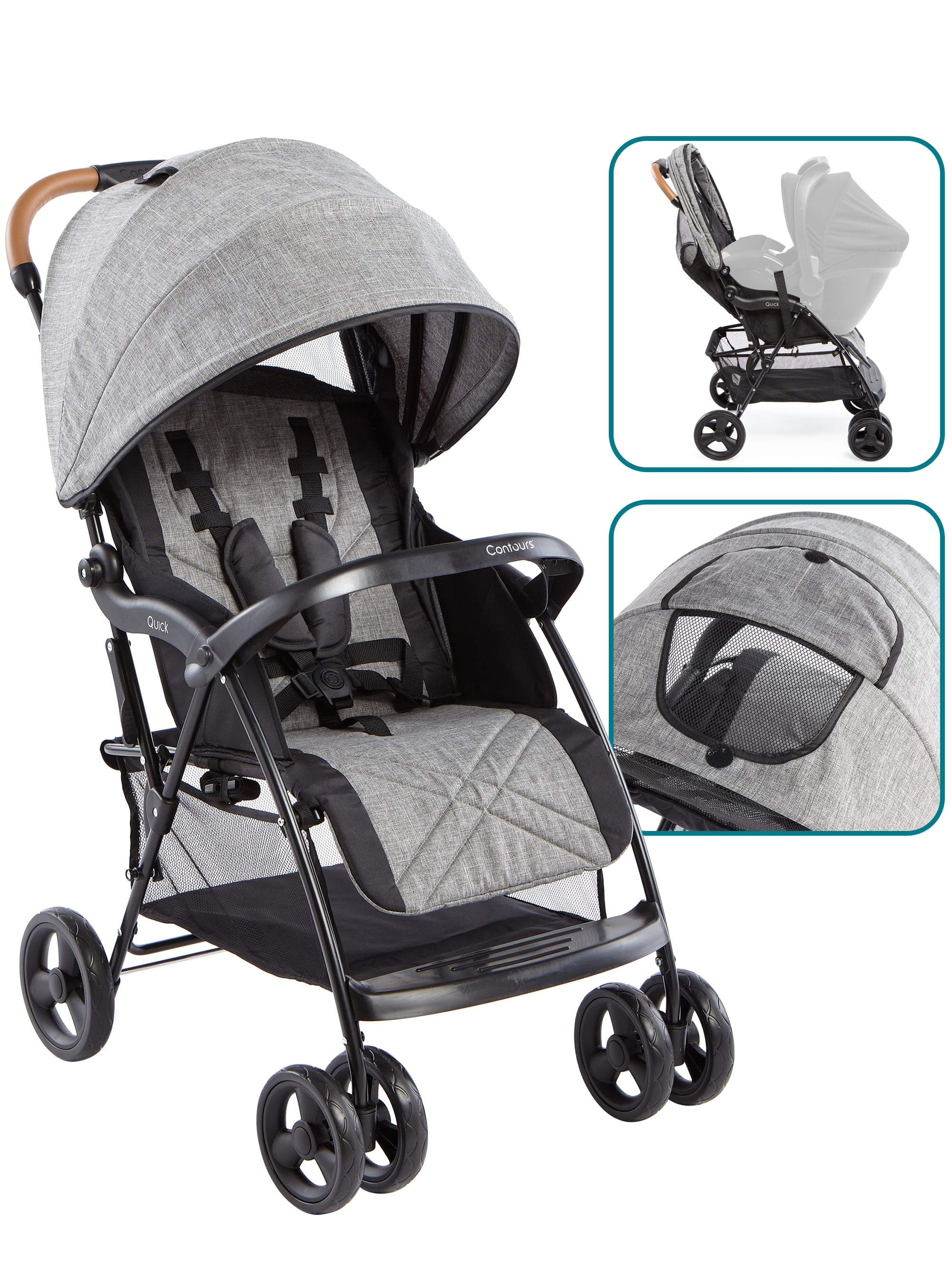 Contours Quick Lightweight Travel Stroller Compact Newborn Stroller Gray Walmart