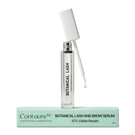 Contours Rx Botanical Lash & Brow Enhancing Serum Peptide & Botanical Lash and Brow Serum, Conditioning & Hydrating Formula, 5 mL