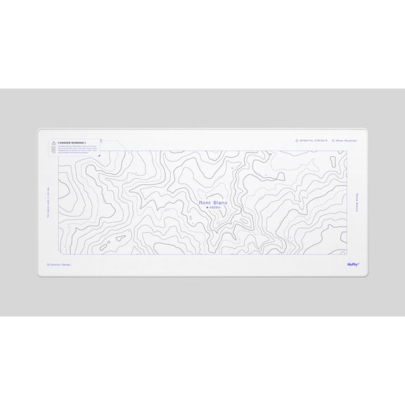 Contours Topographic Map Desk Mat, Large Computer Mouse Pad with Wrist Support, Oversized Office Desk Protector for Keyboard and Mouse