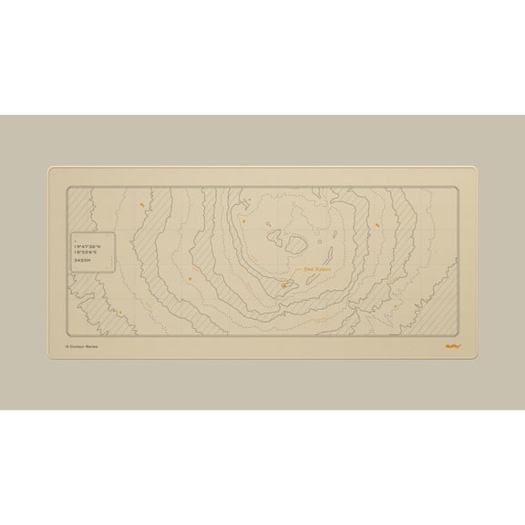 Contours Topographic Map Desk Mat, Large Computer Mouse Pad with Wrist Support, Oversized Office Desk Protector for Keyboard and Mouse