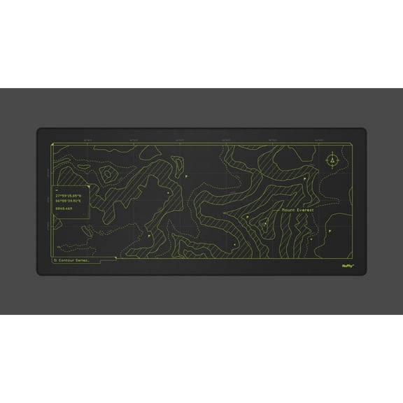 Contours Topographic Map Desk Mat, Large Computer Mouse Pad with Wrist Support, Oversized Office Desk Protector for Keyboard and Mouse
