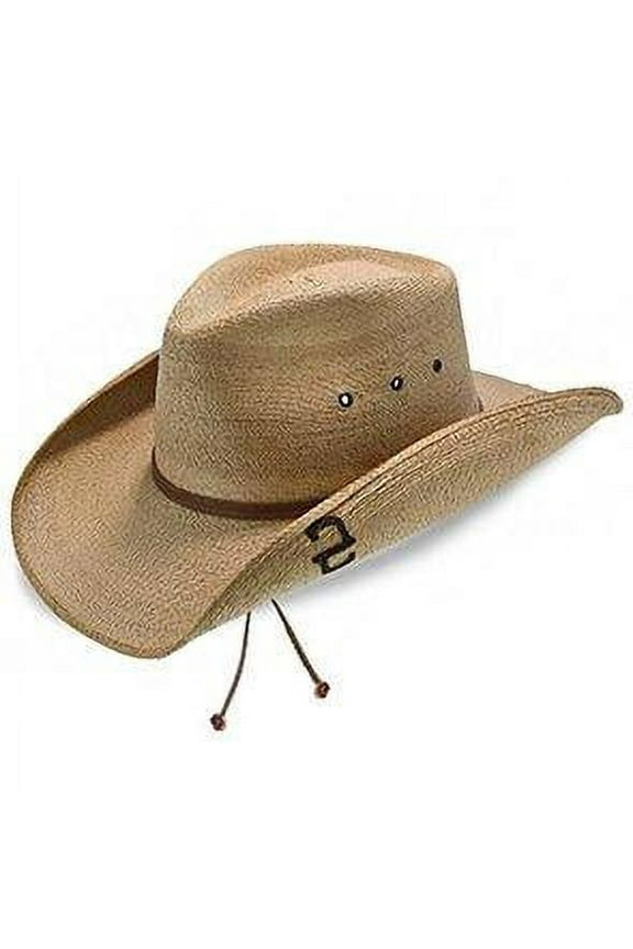 Contoy Palm Straw Western Hat - M - Toast Tan
