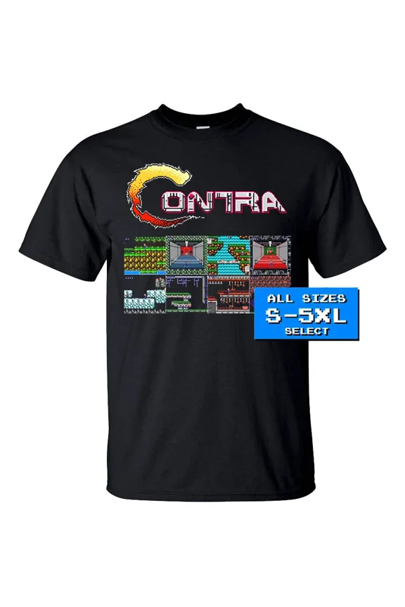 Contra Gryzor Japan NES game all stages screen DTG PRINT T Shirt all sizes S-5XL | eBay