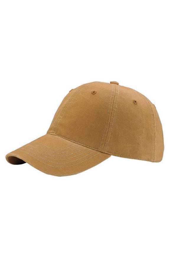 Contra Stitched 6 Panel Cotton Washed Cap- Caramel