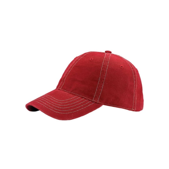 Contra Stitched 6 Panel Cotton Washed Cap- Wine