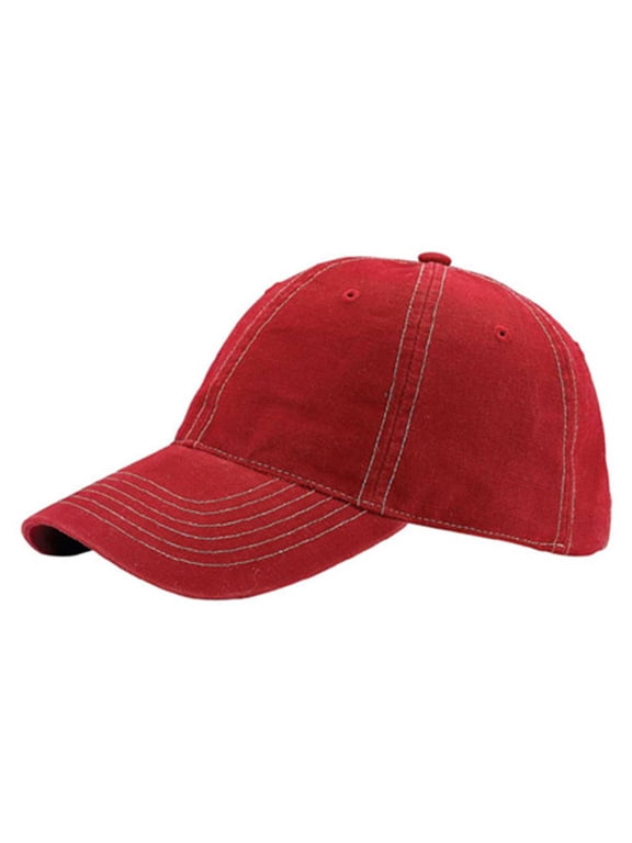 Contra Stitched 6 Panel Cotton Washed Cap- Wine