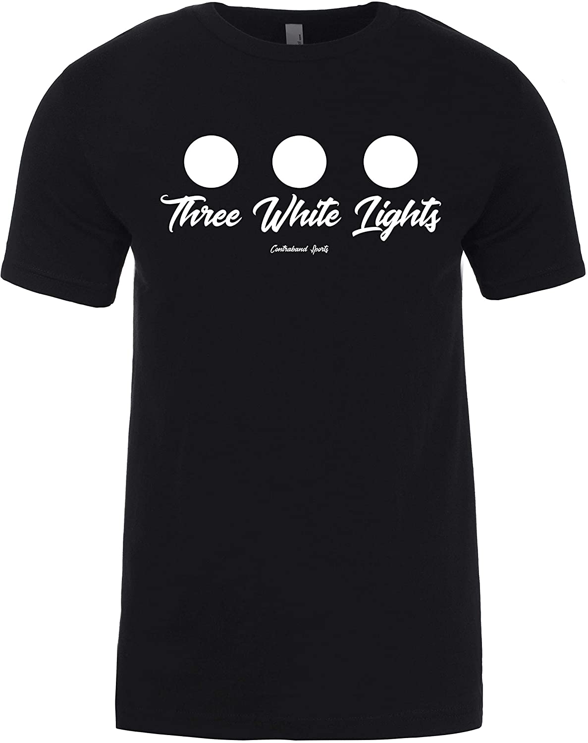 Contraband Sports 10309 Three White Lights Designed T-Shirt | 100% Cotton Athletic Fit Crew Neck Short Sleeve Tee Shirt for Men (Black, Small) - image 1 of 2