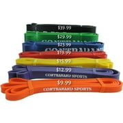 Contraband Sports 7419 Resistance Bands, Weight Lifting Bands, Powerlifting Bands, Pullup Bands, and Yoga Stretch Bands