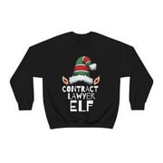 Contract Lawyer Elf Unisex Sweatshirt, S-2XL Christmas Law School Elves