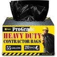 thumbnail image 1 of Contractor Garbage Bags 55 Gallon | 20 Trash Bags | Heavy Duty | Black Contractor, 1 of 8
