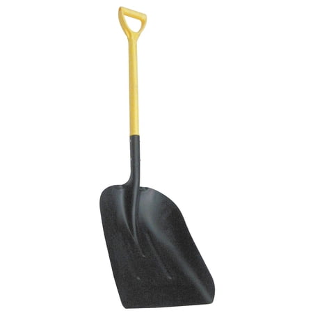 Contractor-Grade Shovel with D-Handle, 14.5-Inch Steel Blade, 27-Inch Fiberglass Handle, Yellow