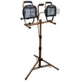 thumbnail image 1 of Contractor Grade Twin Head Halogen Work Light w/ (2) 500 W Bulb, 5' Cord, Black/Copper (1 Unit), 1 of 1