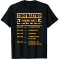 thumbnail image 1 of Contractor Hourly Rate Price Chart Labor Funny Gift Handyman T-Shirt, 1 of 4