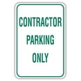 thumbnail image 1 of Contractor Parking Only Metal Aluminum Sign Size: 16 x 12 Inch, 1 of 5
